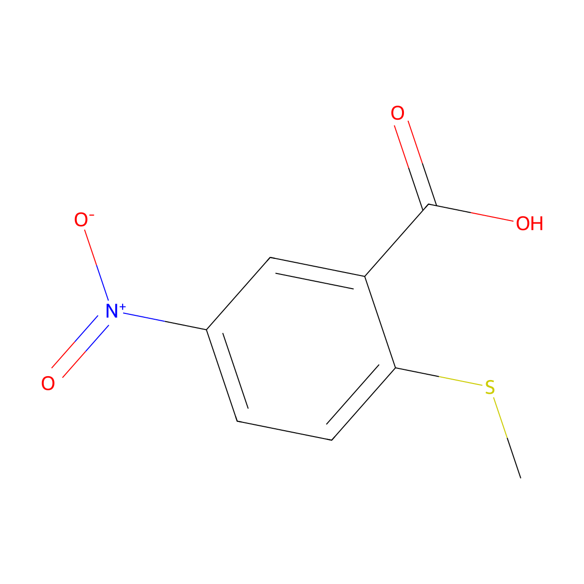 2-(Methylthio)-5-nitrobenzoic acid molecular structure, CAS 70290-38-9