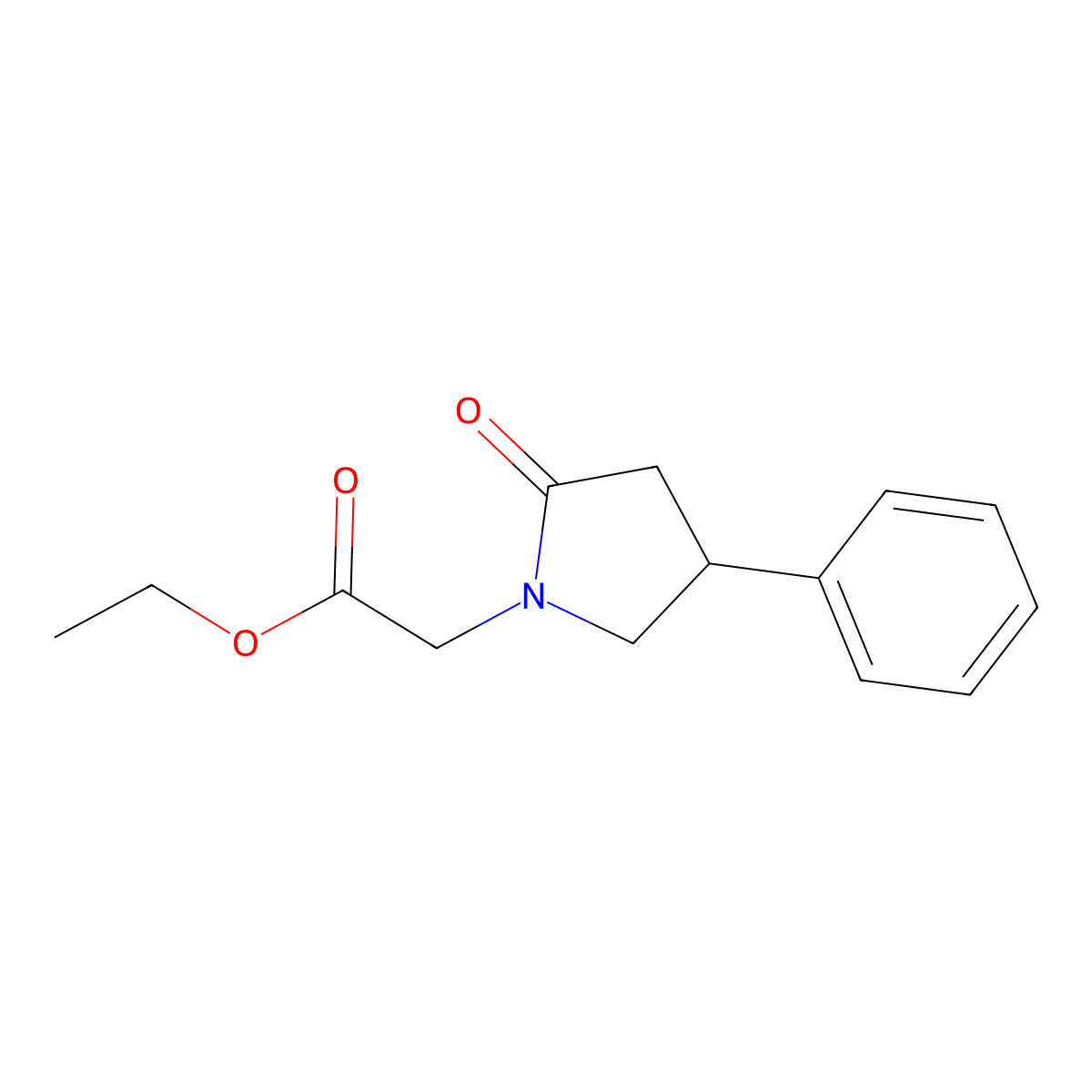 Ethyl (2-oxo-4-phenylpyrrolidin-1-yl)acetate molecular structure, CAS 70291-40-6
