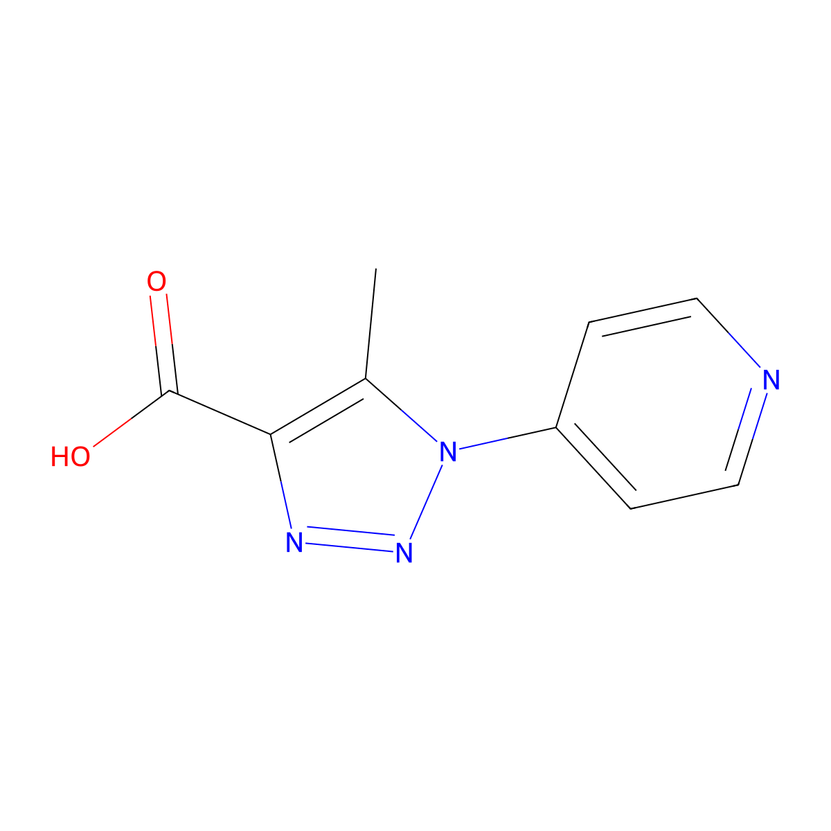 1H-1,2,3-Triazole-4-carboxylic acid, 5-methyl-1-(4-pyridinyl)- molecular structure, CAS 70292-16-9