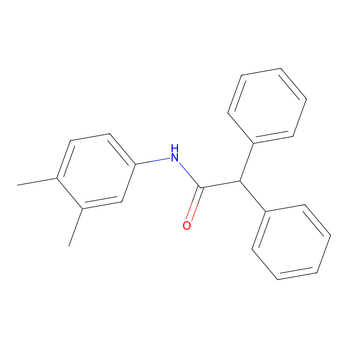 N-(3,4-dimethylphenyl)-2,2-diphenylacetamide molecular structure, CAS 70298-69-0