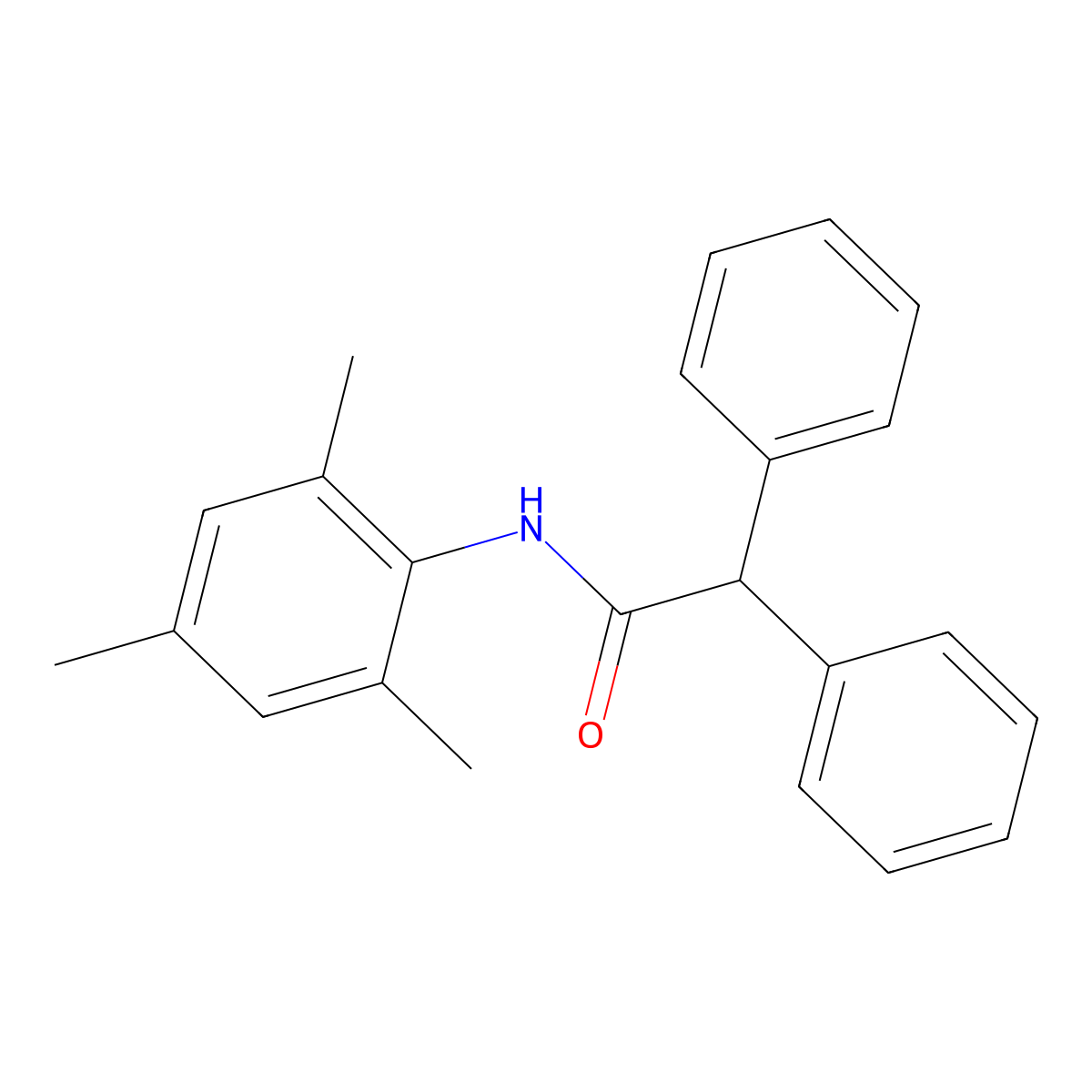 2,2-diphenyl-N-(2,4,6-trimethylphenyl)acetamide molecular structure, CAS 70298-71-4