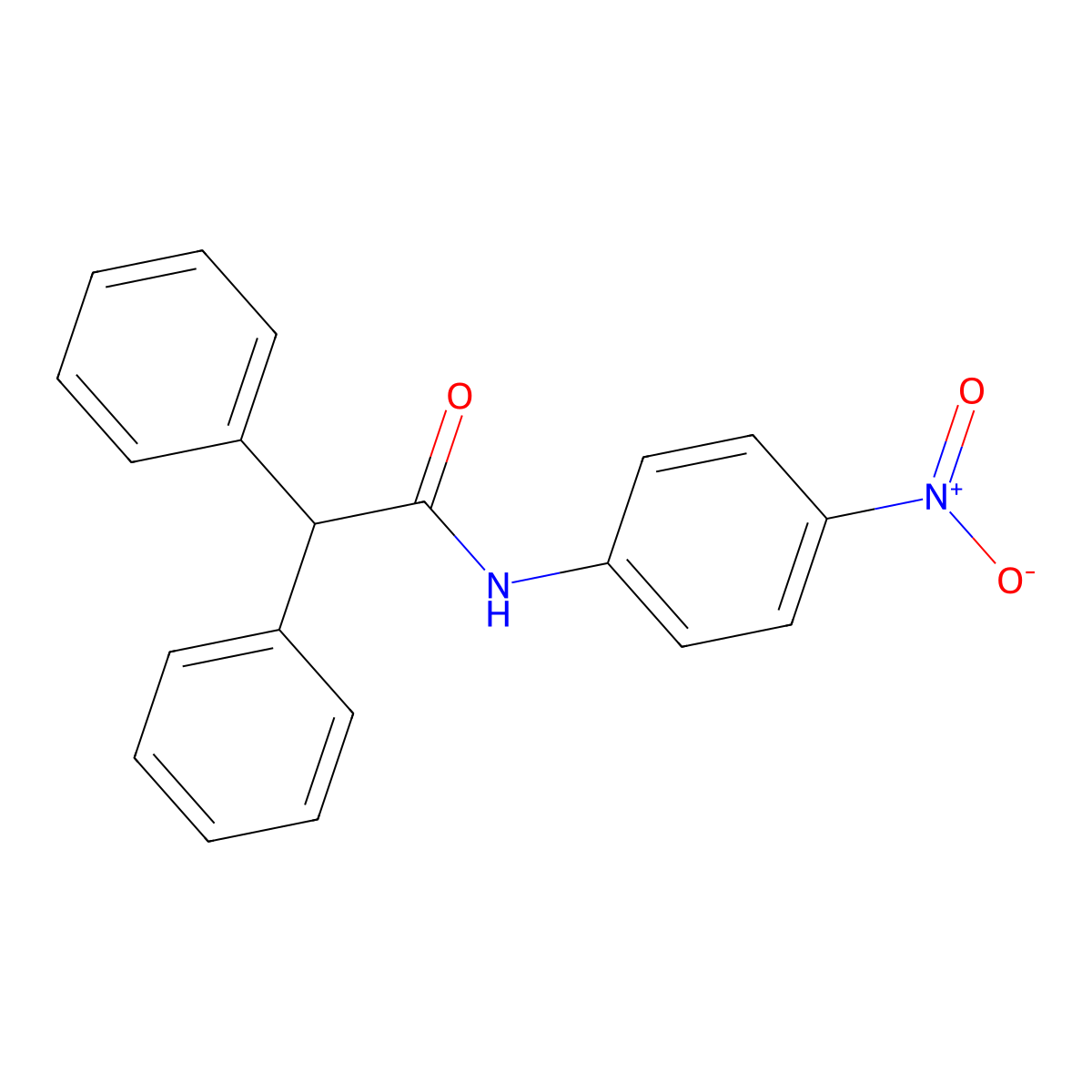 Acetanilide, 2,2-diphenyl-4'-nitro- molecular structure, CAS 70298-77-0