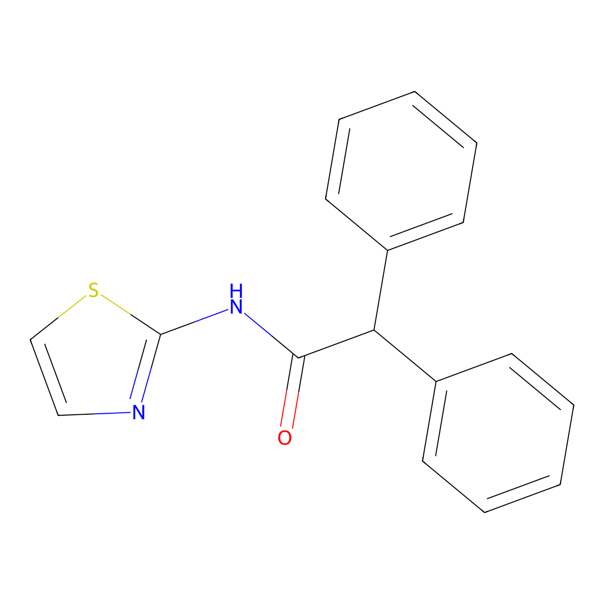 2,2-Diphenyl-N-(1,3-thiazol-2-yl)acetamide molecular structure, CAS 70298-80-5