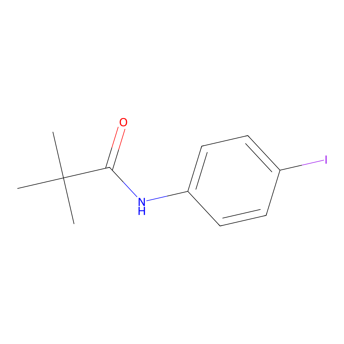 Propanamide, N-(4-iodophenyl)-2,2-dimethyl- molecular structure, CAS 70298-87-2