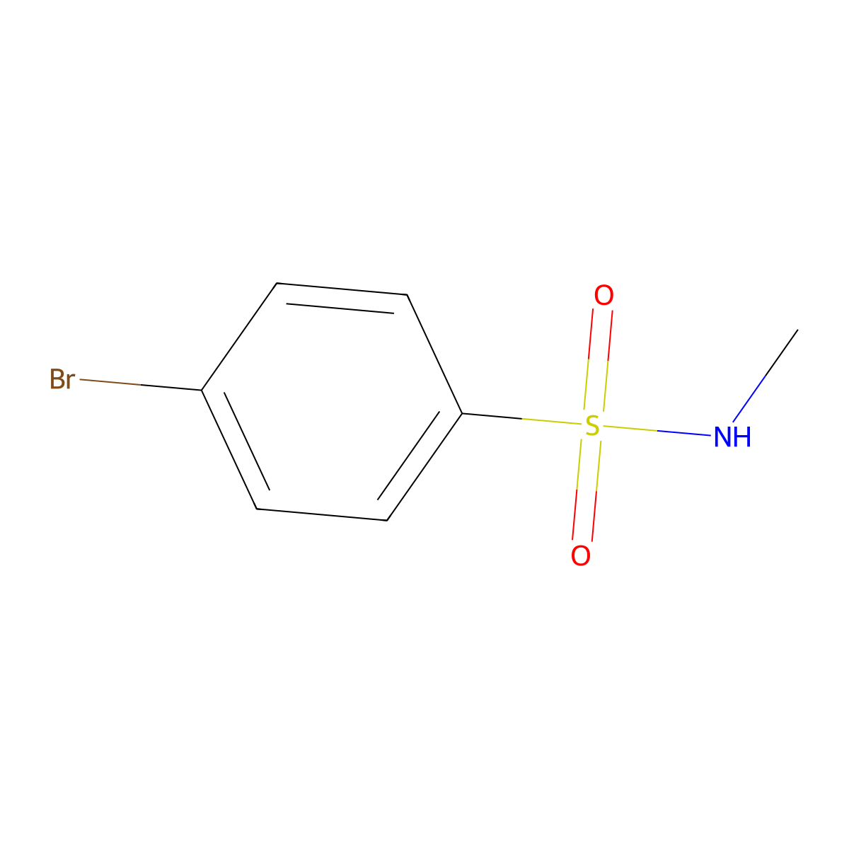 4-bromo-N-methylbenzene-1-sulfonamide molecular structure, CAS 703-12-8
