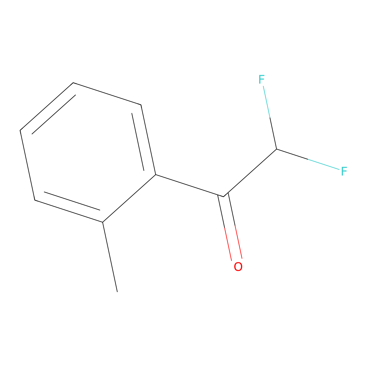 2,2-Difluoro-1-(2-methylphenyl)ethan-1-one molecular structure, CAS 703-42-4