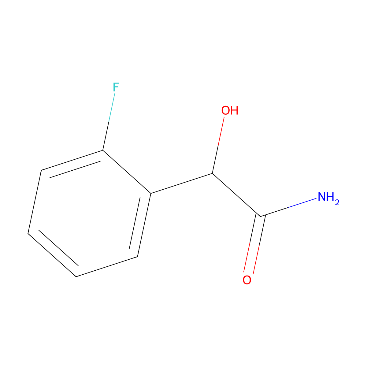Benzeneacetamide, 2-fluoro--alpha--hydroxy- molecular structure, CAS 703-43-5