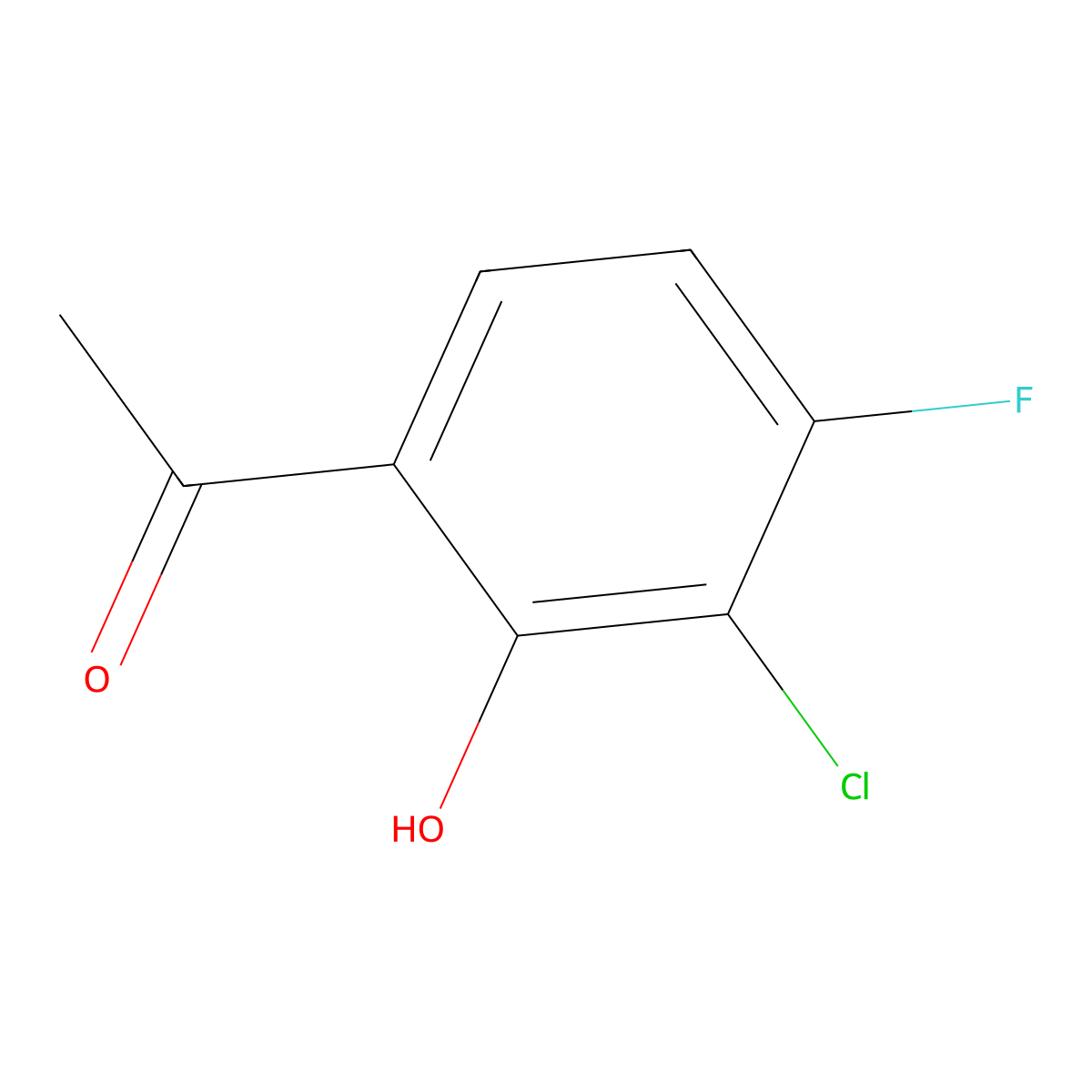 1-(3-Chloro-4-fluoro-2-hydroxyphenyl)ethan-1-one molecular structure, CAS 703-97-9