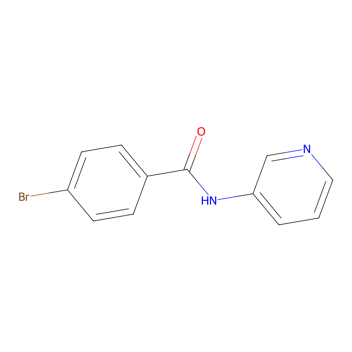 4-bromo-N-(pyridin-3-yl)benzamide molecular structure, CAS 70301-29-0