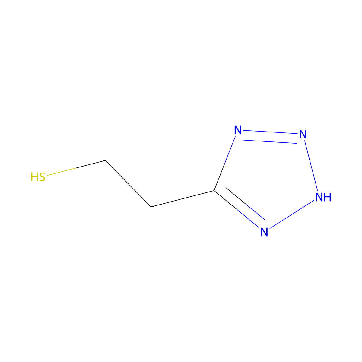 2-(2H-1,2,3,4-tetrazol-5-yl)ethane-1-thiol molecular structure, CAS 70309-26-1
