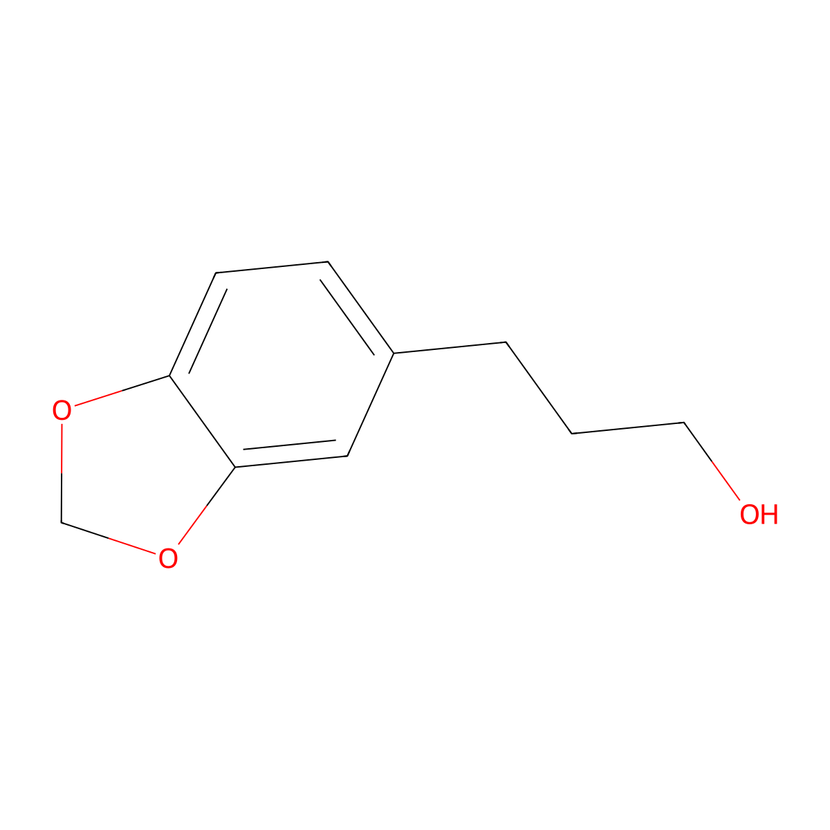 1,3-Benzodioxole-5-propanol molecular structure, CAS 7031-03-0