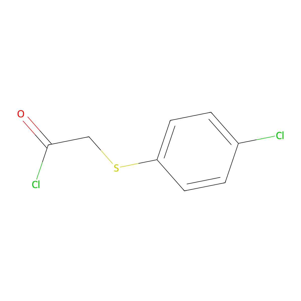 [(4-Chlorophenyl)thio]acetyl chloride molecular structure, CAS 7031-25-6