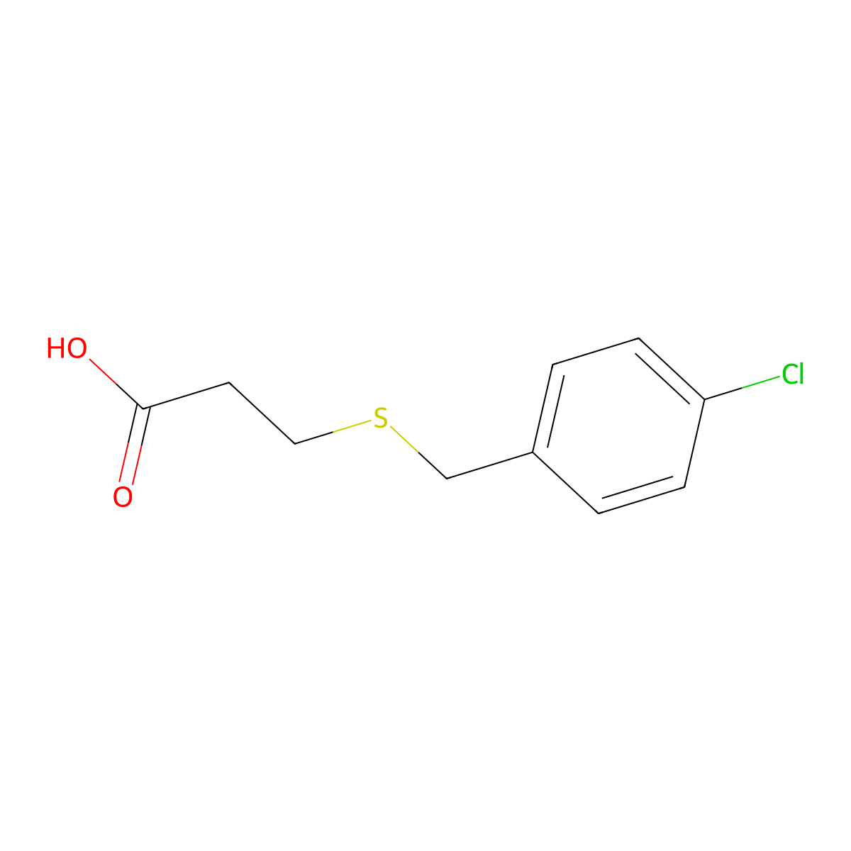 3-[(4-Chlorobenzyl)thio]propanoic acid molecular structure, CAS 7031-26-7
