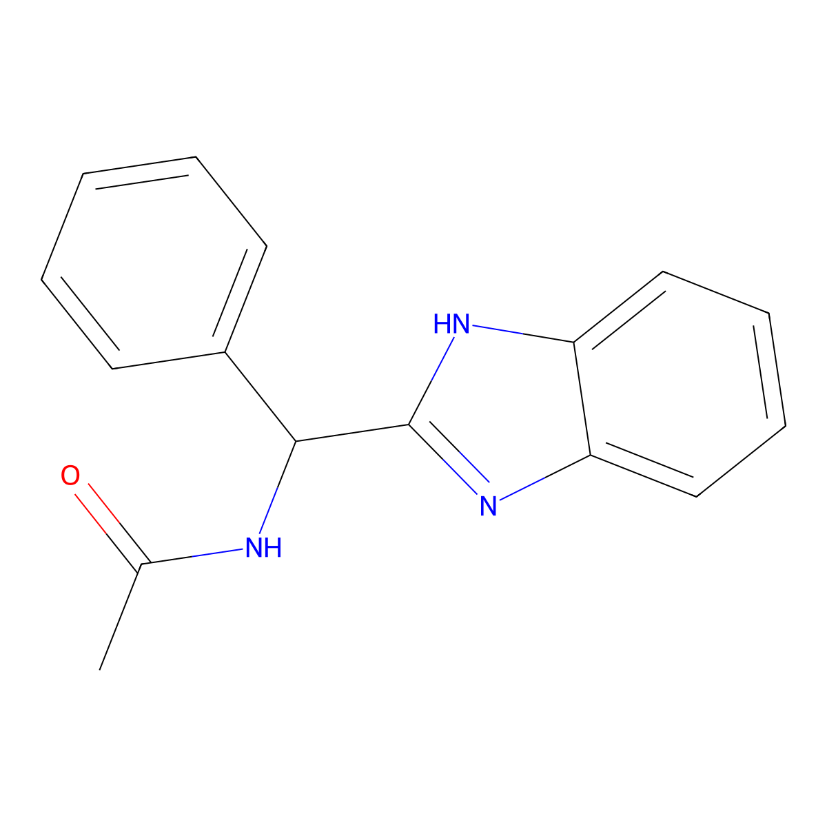 N-[1H-benzimidazol-2-yl(phenyl)methyl]acetamide molecular structure, CAS 7031-43-8