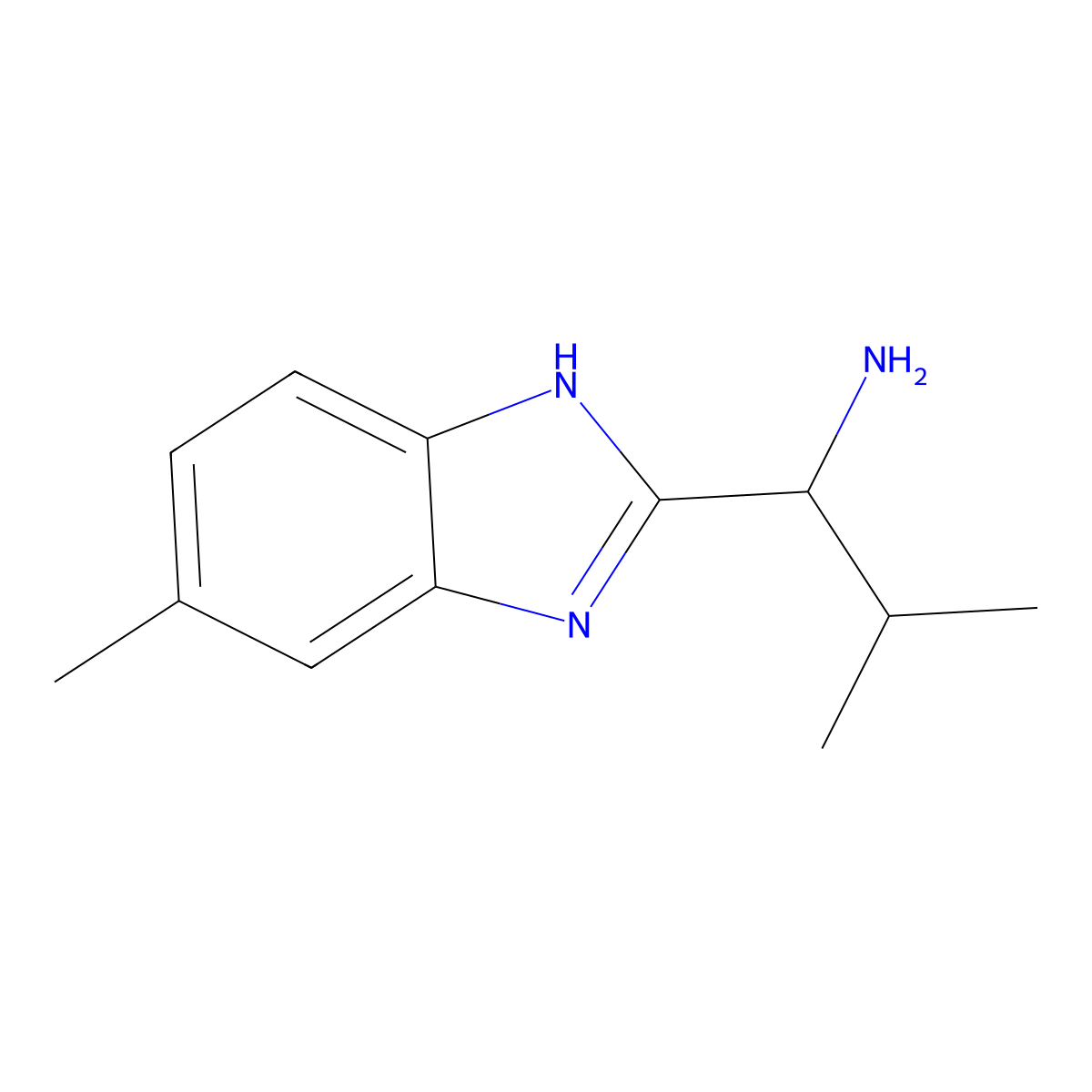 2-Methyl-1-(5-methyl-1H-benzimidazol-2-YL)propan-1-amine molecular structure, CAS 7031-53-0