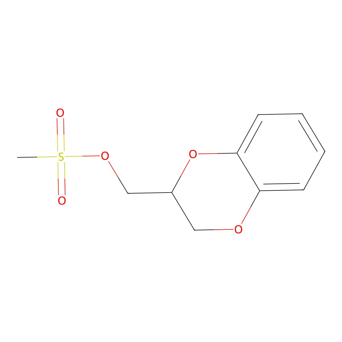 2,3-Dihydro-1,4-benzodioxin-2-ylmethyl methanesulfonate molecular structure, CAS 7031-65-4