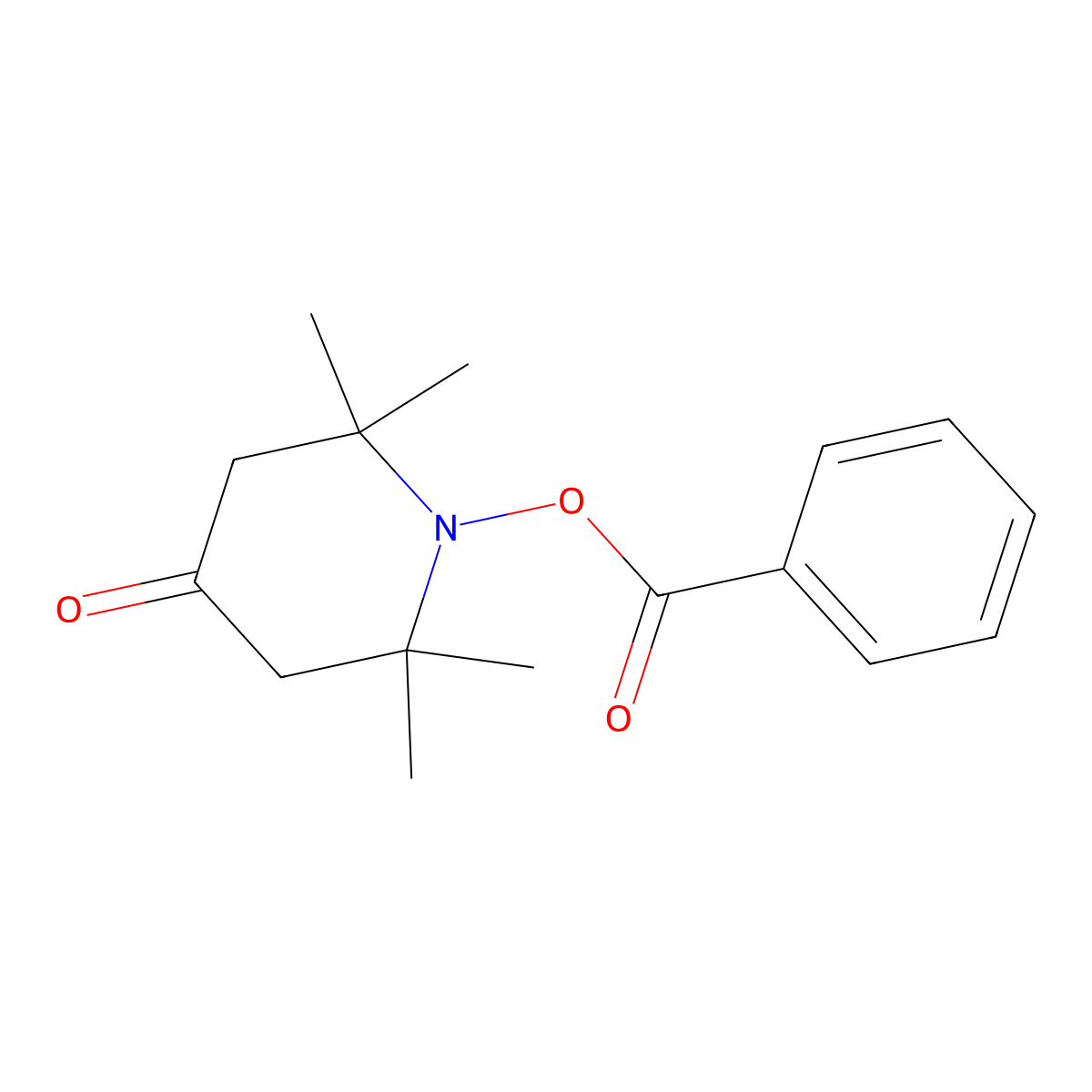 1-Benzoyloxy-2,2,6,6-tetramethyl-4-oxopiperidine molecular structure, CAS 7031-85-8