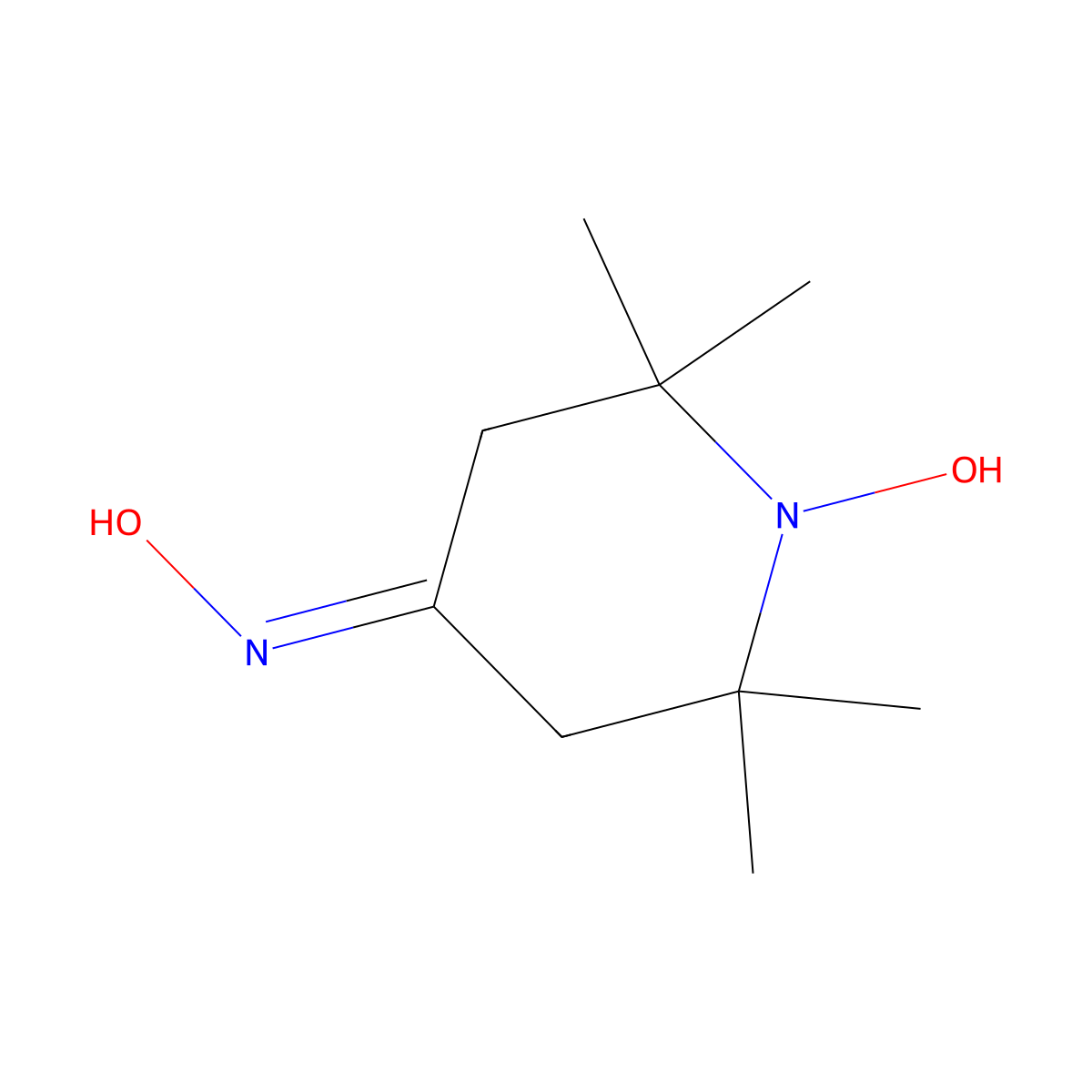 4-(Hydroxyimino)-2,2,6,6-tetramethylpiperidin-1-OL molecular structure, CAS 7031-87-0