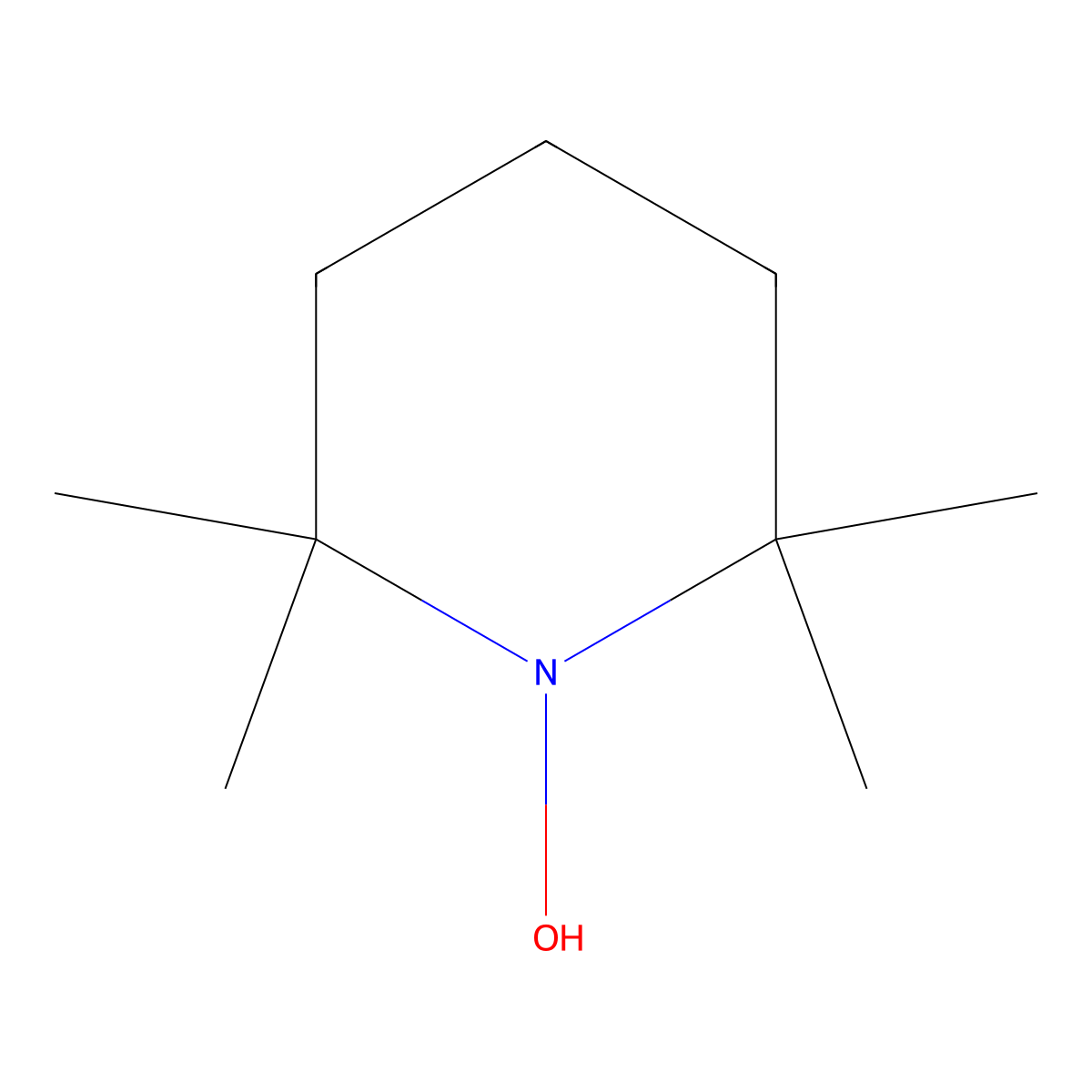 2,2,6,6-Tetramethylpiperidin-1-ol molecular structure, CAS 7031-93-8