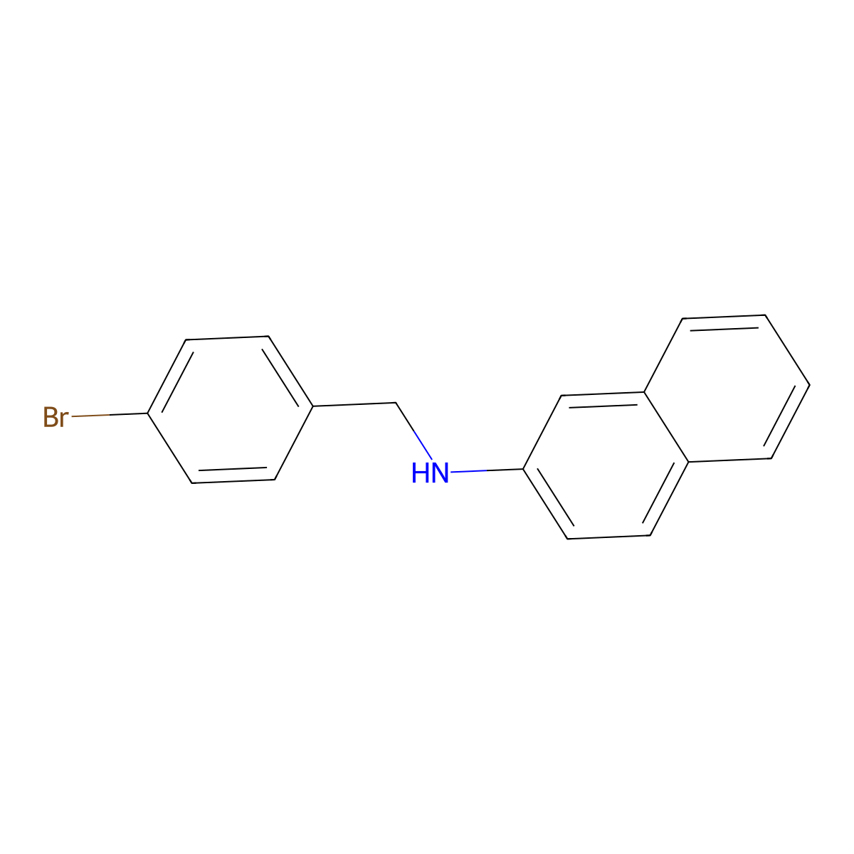 N-[(4-Bromophenyl)methyl]-2-naphthalenamine molecular structure, CAS 70311-13-6