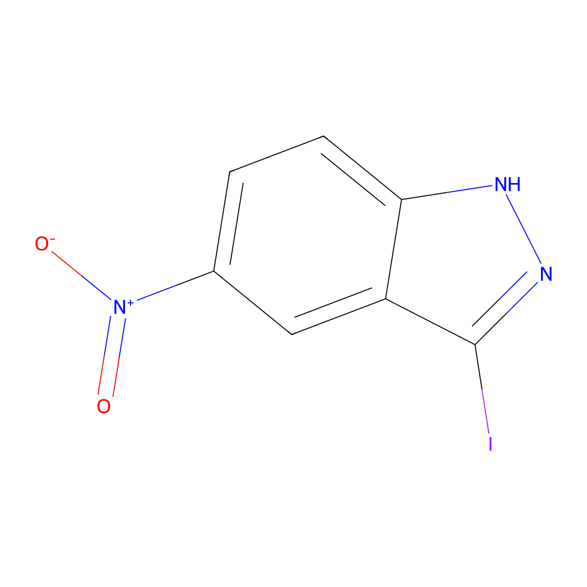 3-Iodo-5-nitro-1H-indazole molecular structure, CAS 70315-69-4