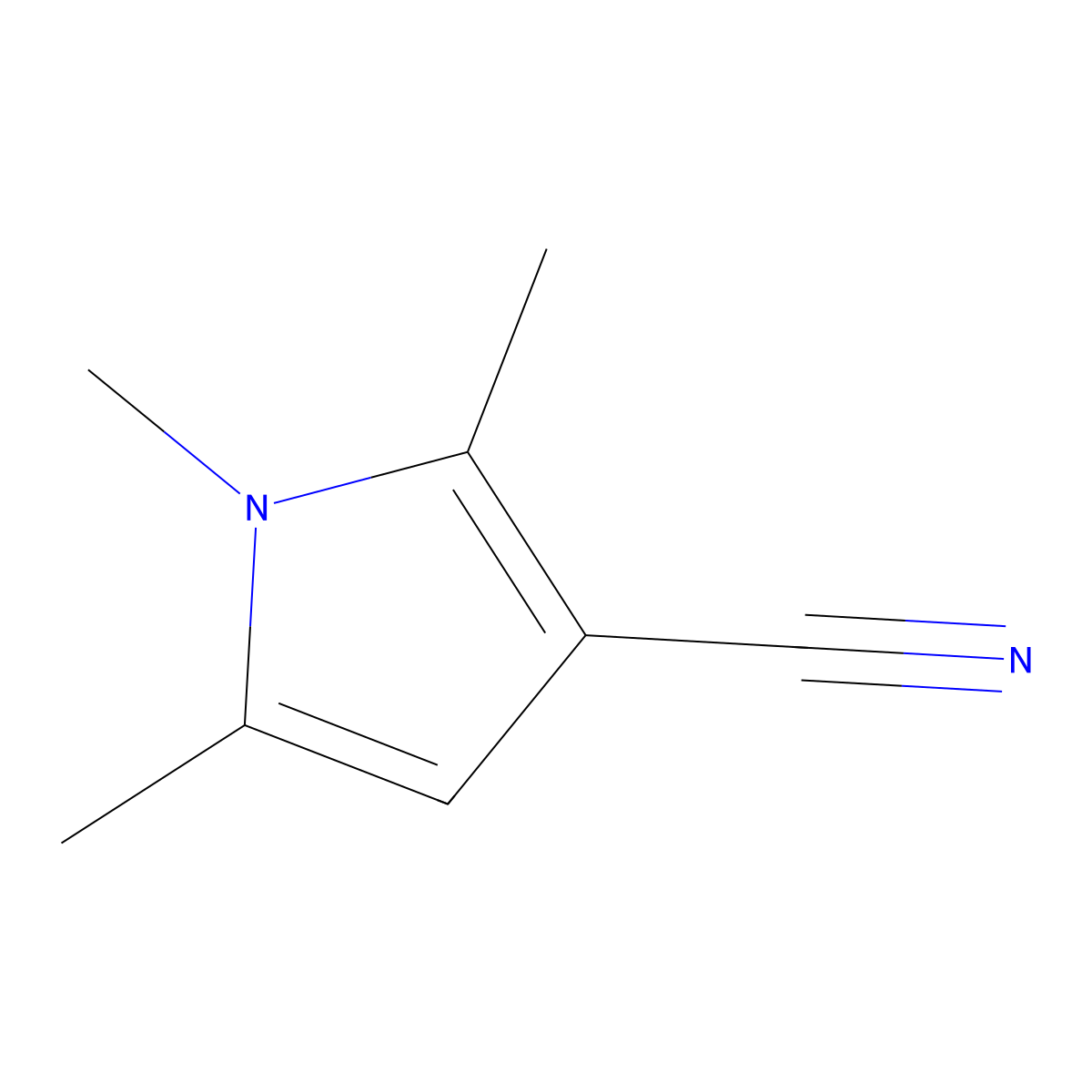 1,2,5-Trimethyl-1H-pyrrole-3-carbonitrile molecular structure, CAS 70319-61-8