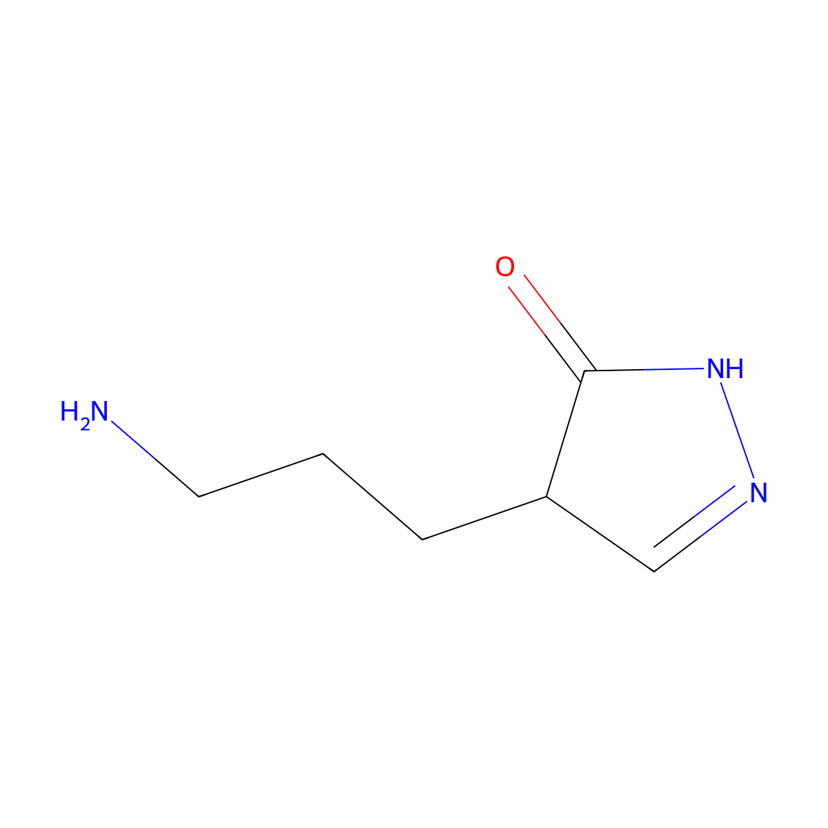 4-(3-Aminopropyl)-2,4-dihydro-3H-pyrazol-3-one molecular structure, CAS 7032-17-9