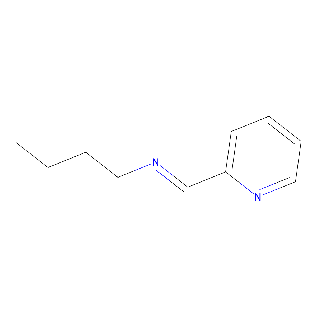 1-Butanamine, N-(2-pyridinylmethylene)- molecular structure, CAS 7032-24-8
