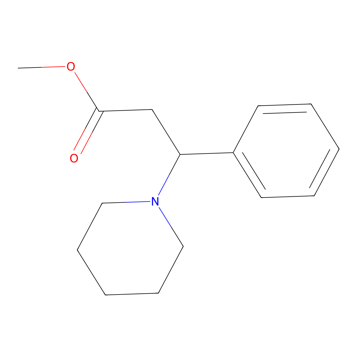 1-Piperidinepropionic acid, beta-phenyl-, methyl ester molecular structure, CAS 7032-62-4