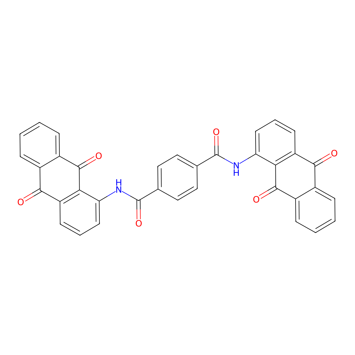 N,N'-Bis(9,10-dihydro-9,10-dioxo-1-anthryl)terephthaldiamide molecular structure, CAS 70321-14-1