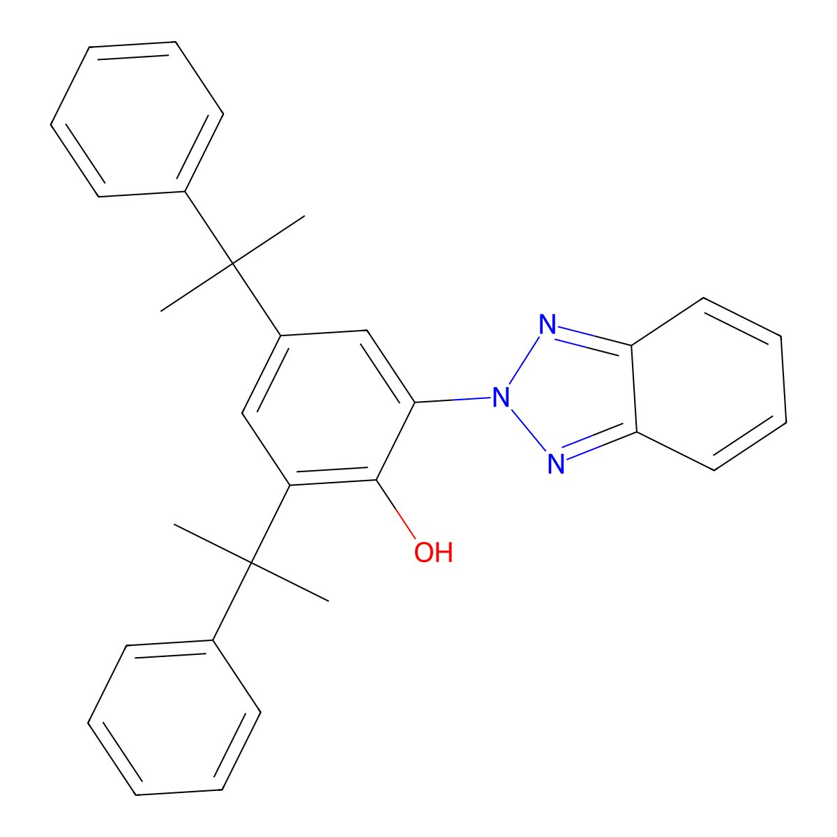 2-(2H-Benzotriazol-2-yl)-4,6-bis(1-methyl-1-phenylethyl)phenol molecular structure, CAS 70321-86-7