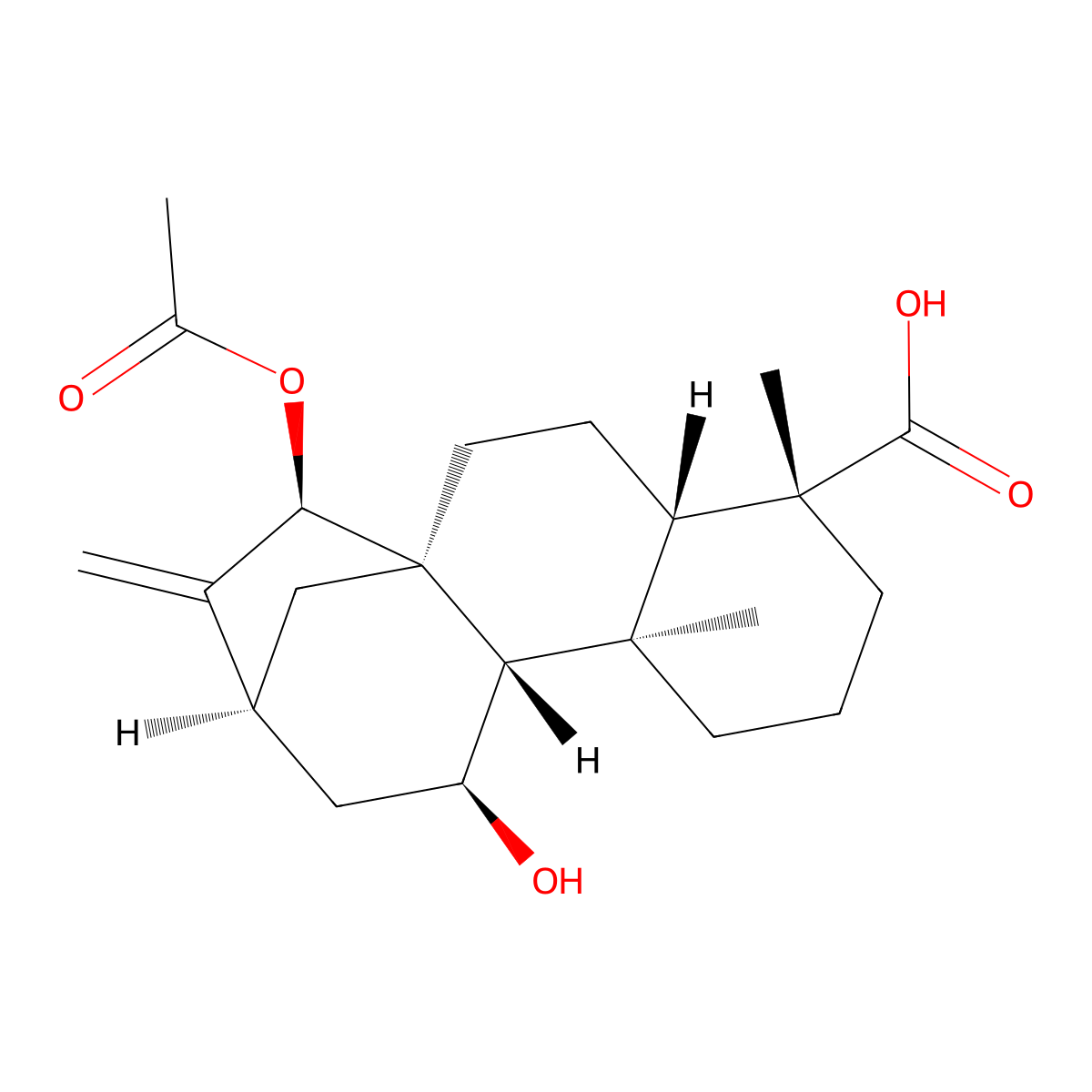 ent-15alpha-Acetoxy-11alpha-hydroxykaur-16-en-19-oic acid molecular structure, CAS 70324-38-8
