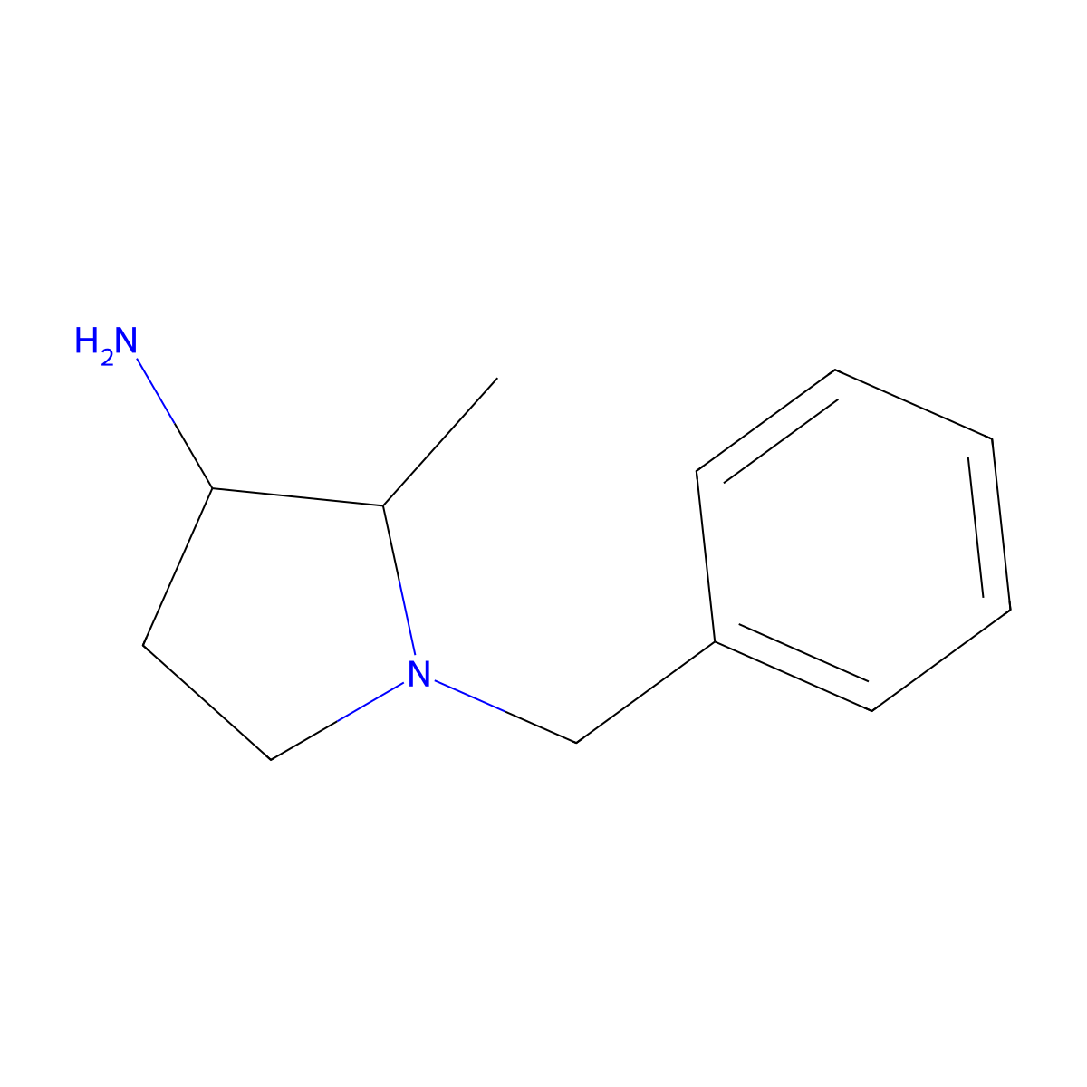 1-Benzyl-2-methylpyrrolidin-3-amine molecular structure, CAS 70325-82-5