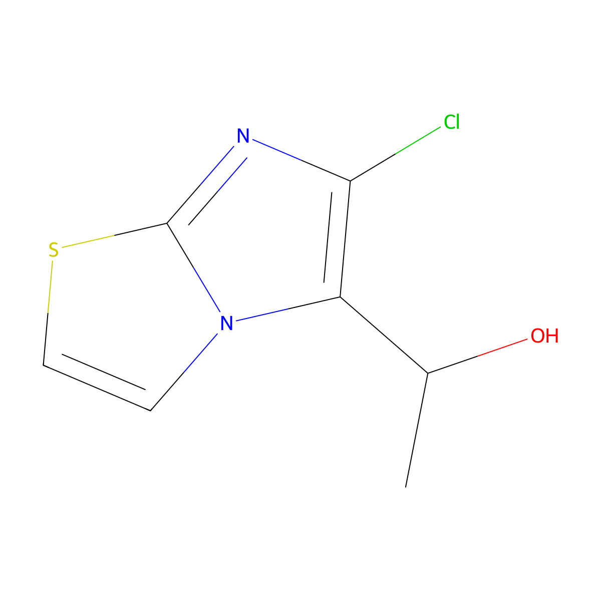 1-{6-Chloroimidazo[2,1-b][1,3]thiazol-5-yl}ethan-1-ol molecular structure, CAS 70327-72-9