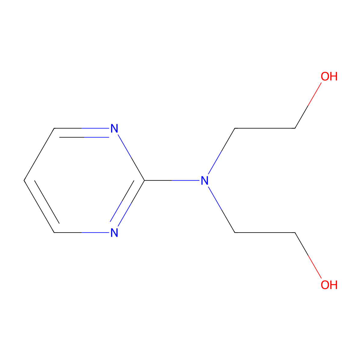 2-[(2-Hydroxyethyl)(pyrimidin-2-yl)amino]ethan-1-ol molecular structure, CAS 7033-45-6