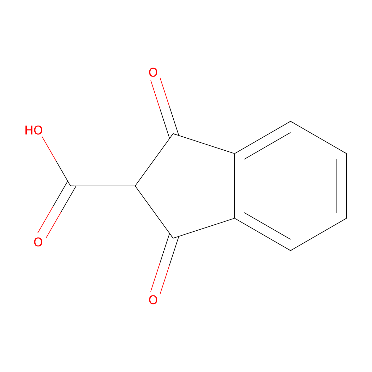 1H-Indene-2-carboxylic acid, 2,3-dihydro-1,3-dioxo- molecular structure, CAS 7033-76-3