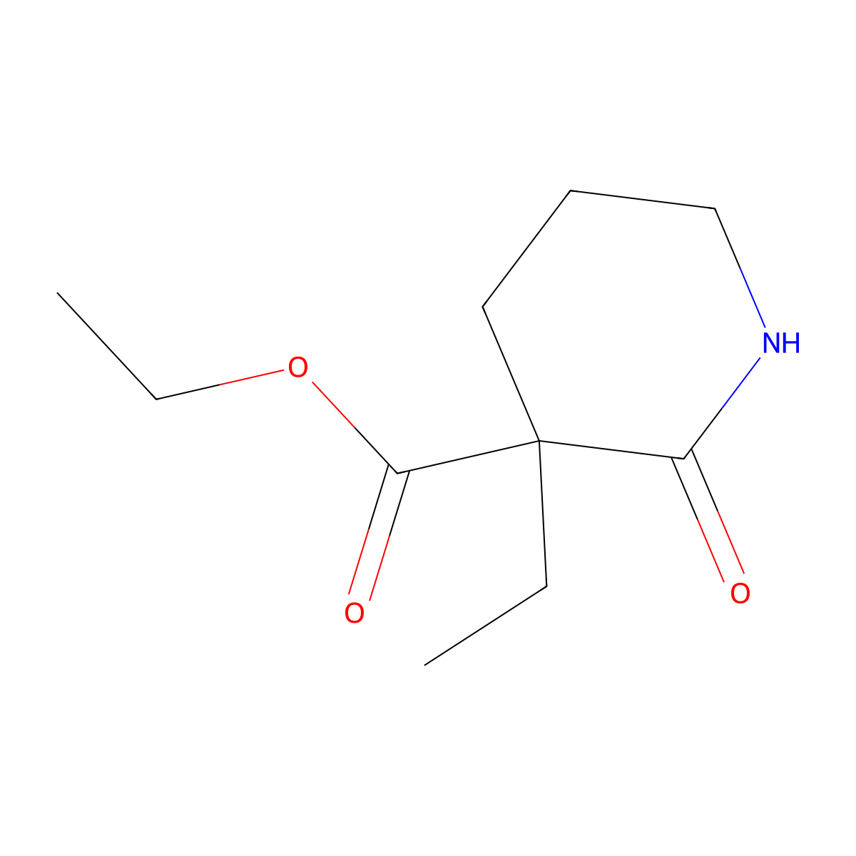 3-Piperidinecarboxylic acid, 3-ethyl-2-oxo-, ethyl ester molecular structure, CAS 7033-83-2