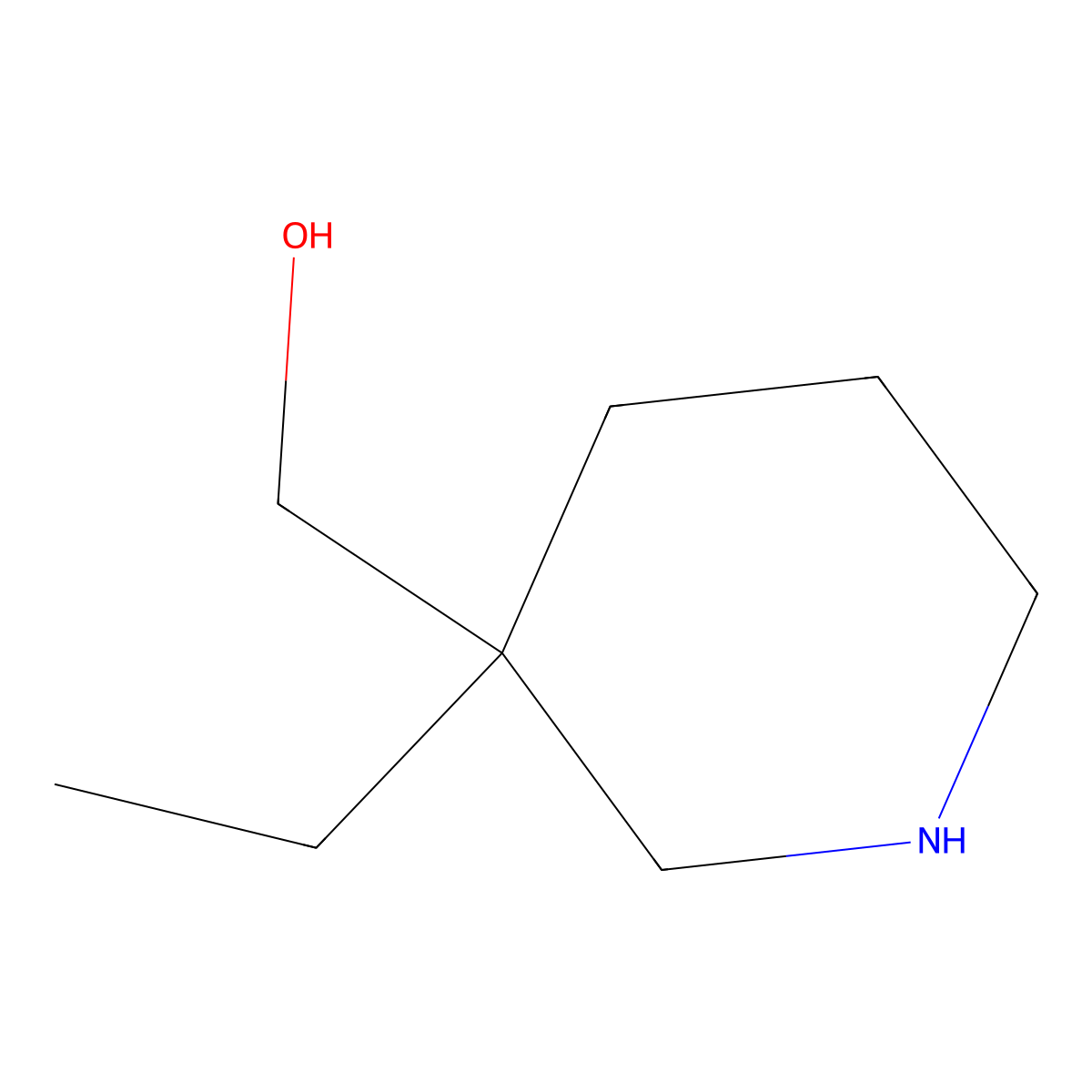 (3-Ethylpiperidin-3-YL)methanol molecular structure, CAS 7033-84-3