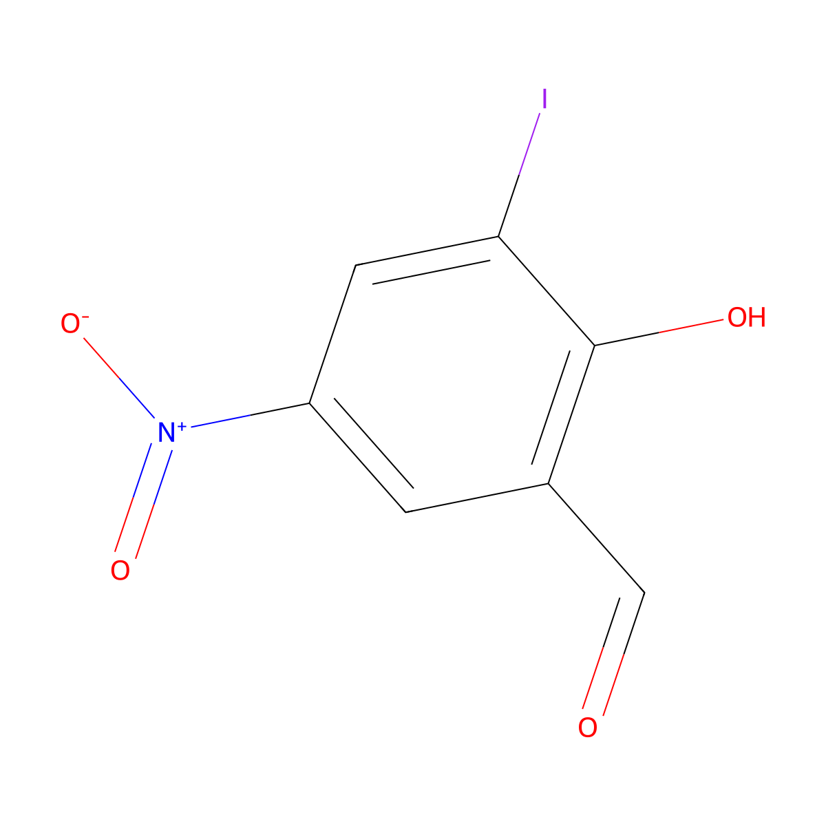 2-Hydroxy-3-iodo-5-nitrobenzaldehyde molecular structure, CAS 70331-81-6