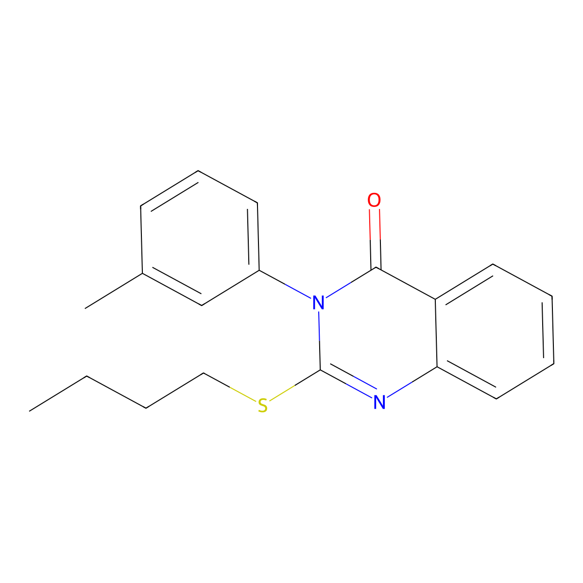 2-Butylsulfanyl-3-(3-methylphenyl)quinazolin-4-one molecular structure, CAS 70335-66-9