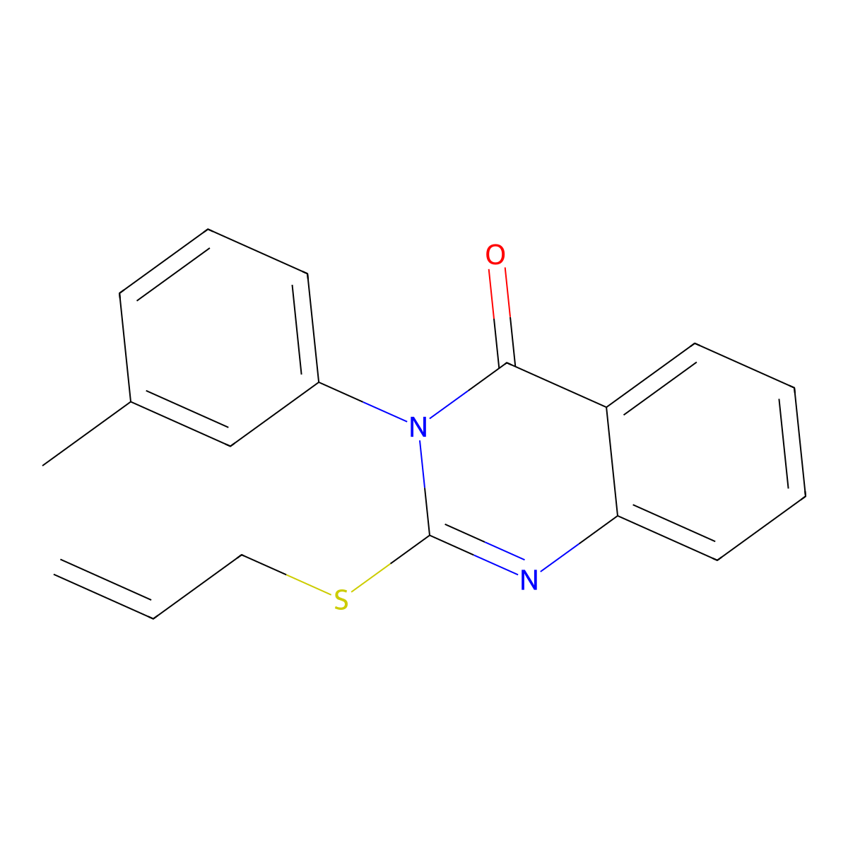 3-(3-Methylphenyl)-2-prop-2-enylsulfanylquinazolin-4-one molecular structure, CAS 70335-68-1