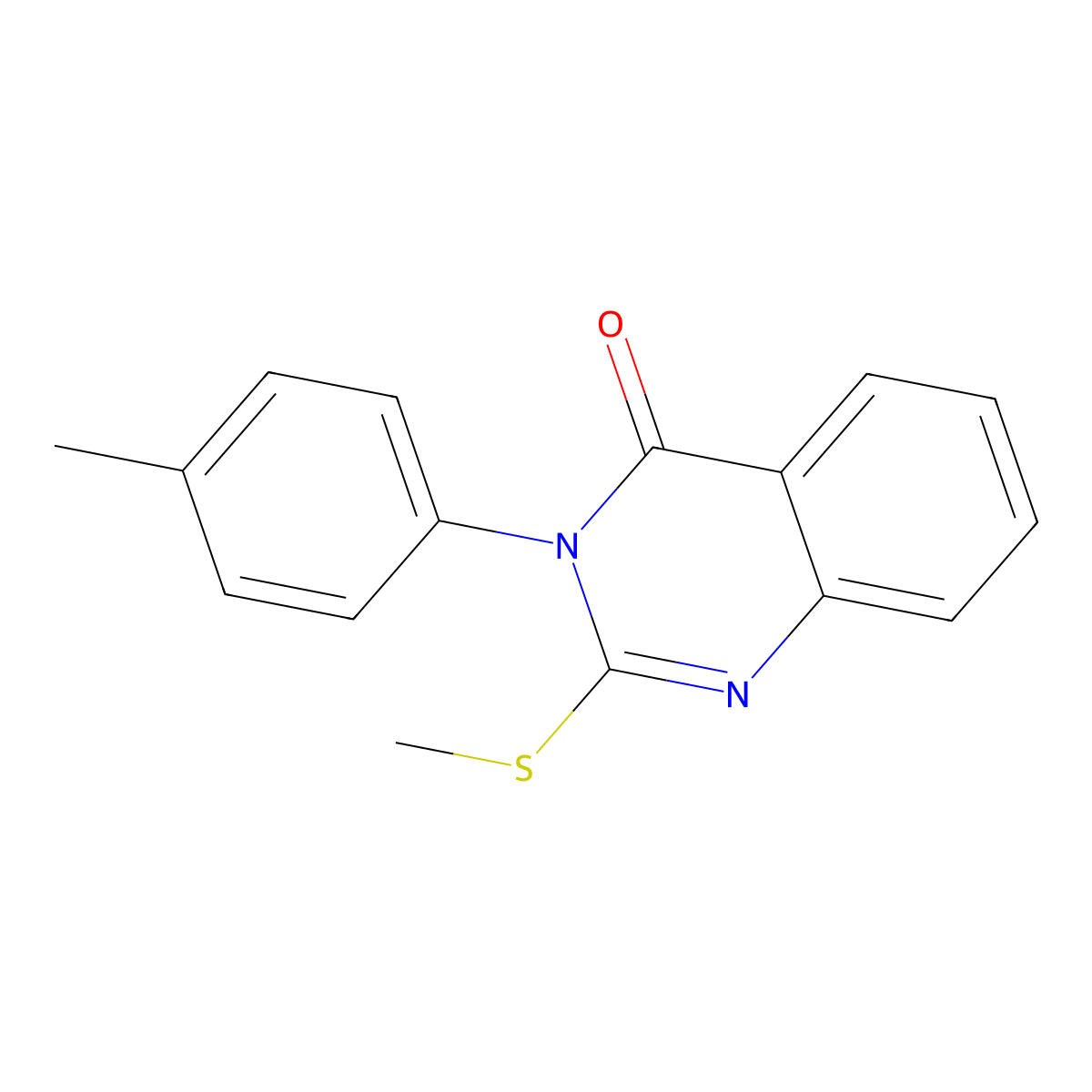 3-(4-Methylphenyl)-2-methylsulfanylquinazolin-4-one molecular structure, CAS 70335-70-5