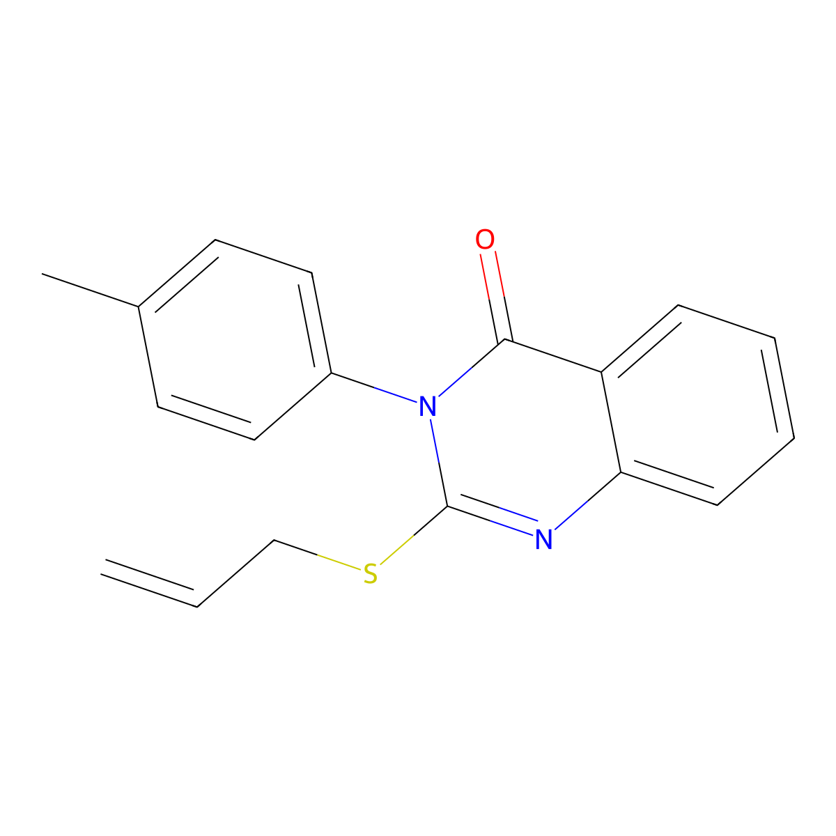 3-(4-Methylphenyl)-2-prop-2-enylsulfanylquinazolin-4-one molecular structure, CAS 70335-72-7