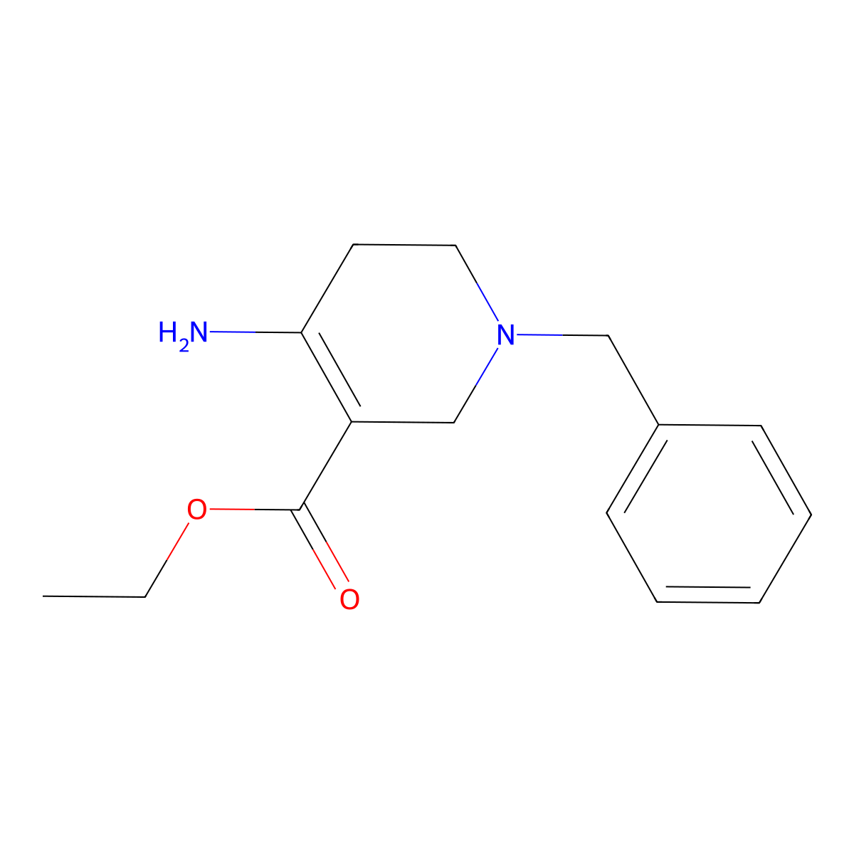 Ethyl 4-amino-1-benzyl-1,2,5,6-tetrahydropyridine-3-carboxylate molecular structure, CAS 70336-83-3