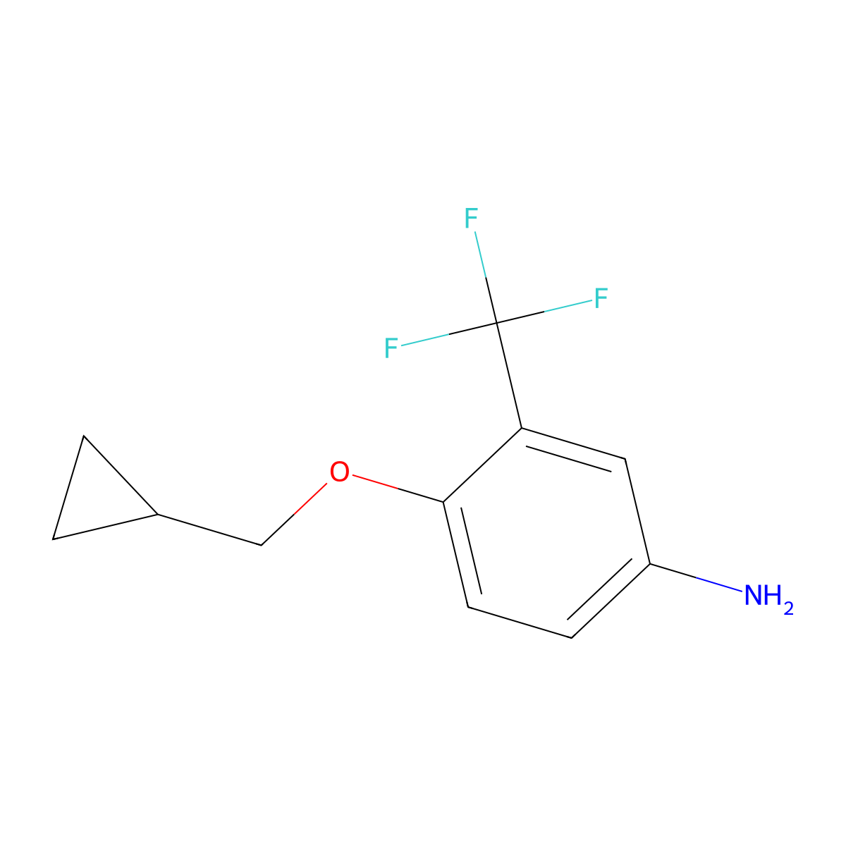 4-(Cyclopropylmethoxy)-3-(trifluoromethyl)aniline molecular structure, CAS 70338-50-0