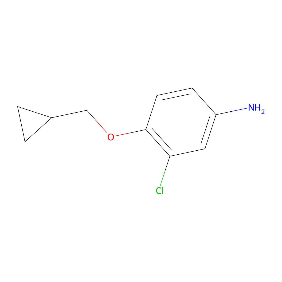3-Chloro-4-(cyclopropylmethoxy)aniline molecular structure, CAS 70338-96-4