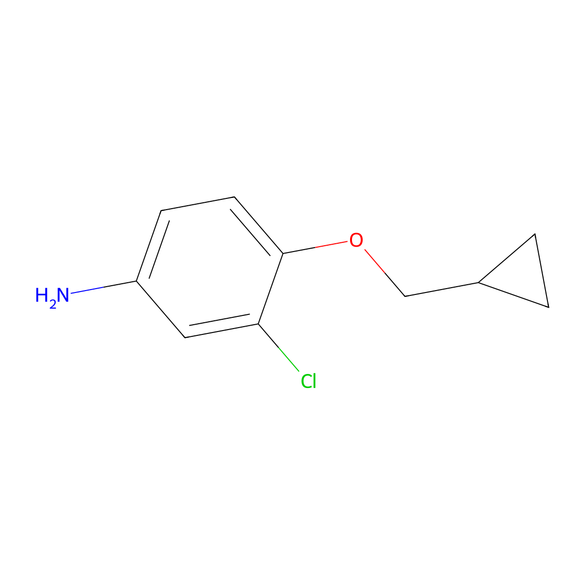 3-Chloro-4-(cyclopropylmethoxy)aniline molecular structure, CAS 70338-96-4