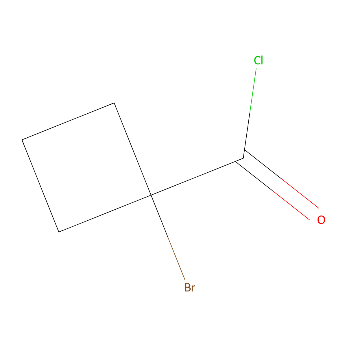 1-Bromocyclobutane-1-carbonyl chloride molecular structure, CAS 70339-23-0