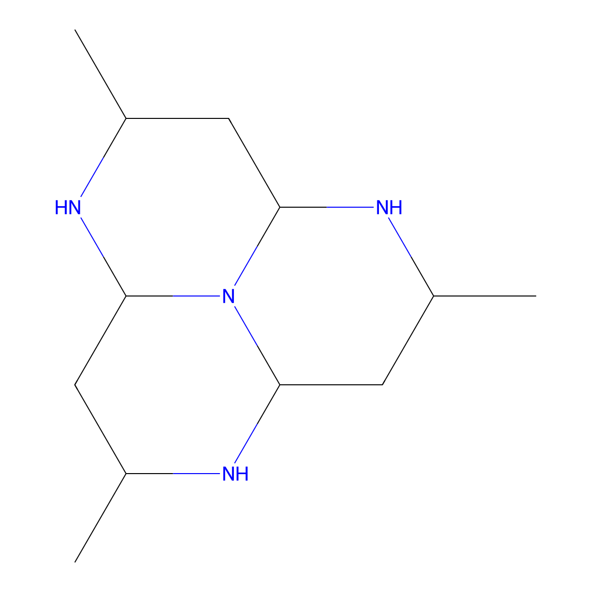 1,4,7,9b-Tetraazaphenalene, dodecahydro-2,5,8-trimethyl- molecular structure, CAS 7034-04-0
