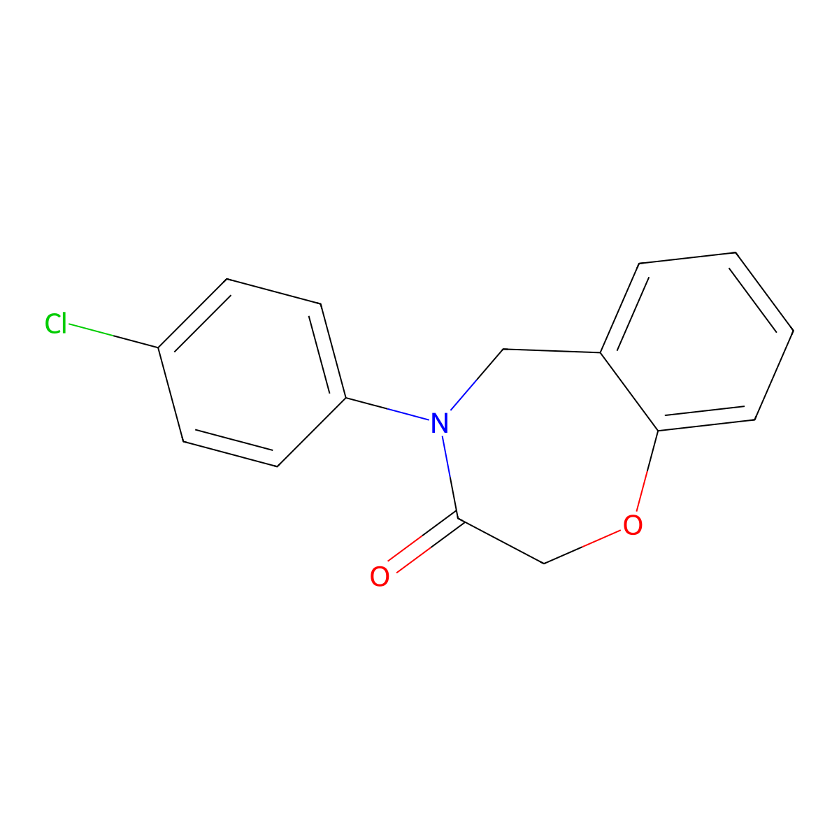 4-(4-chlorophenyl)-4,5-dihydro-1,4-benzoxazepin-3(2H)-one molecular structure, CAS 7034-29-9